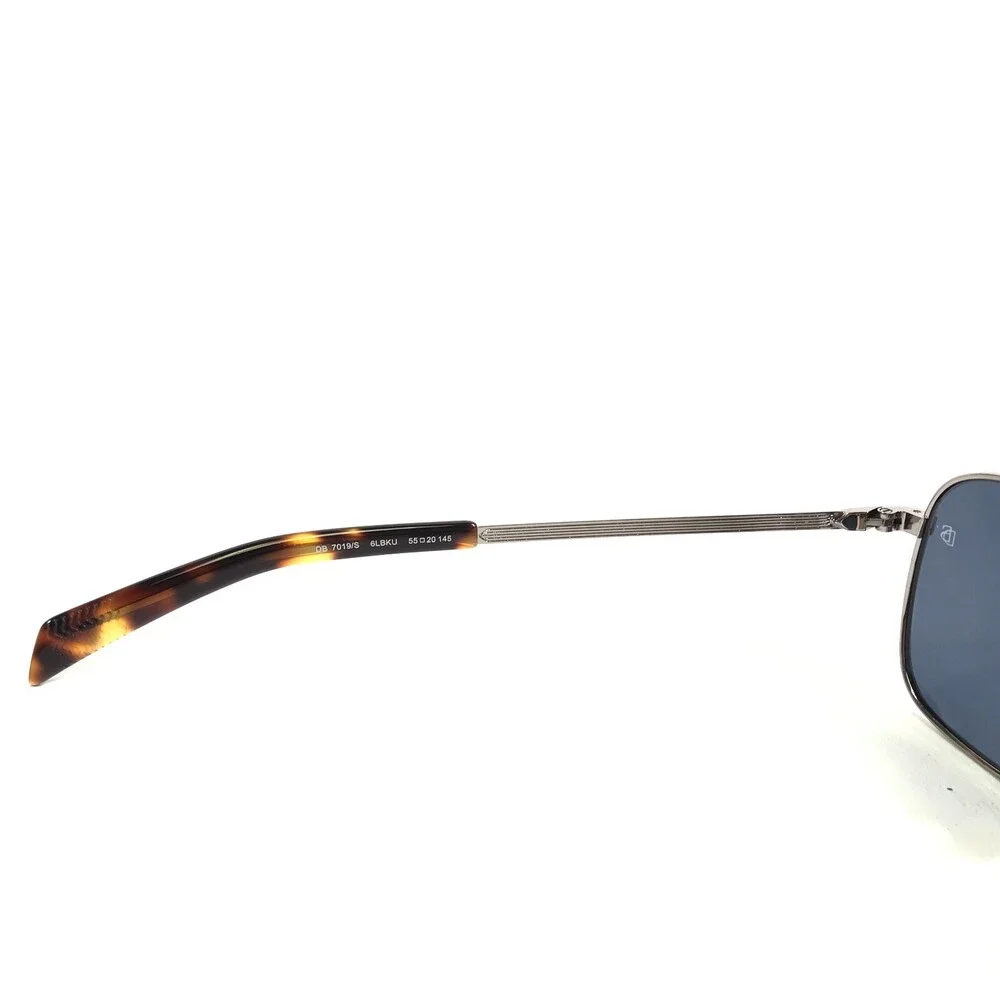 David Beckham Sunglasses DB 7019/S 6LBKU Silver Square Frames with Blue Lenses